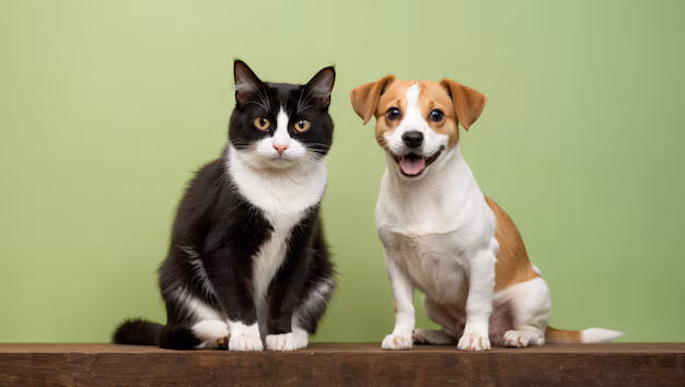 cat-dog-posing-together-wooden-surface-with-yellow-backdrop_1294860-38556